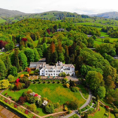 A stunning, green, view of the Brockhole House and Gardens